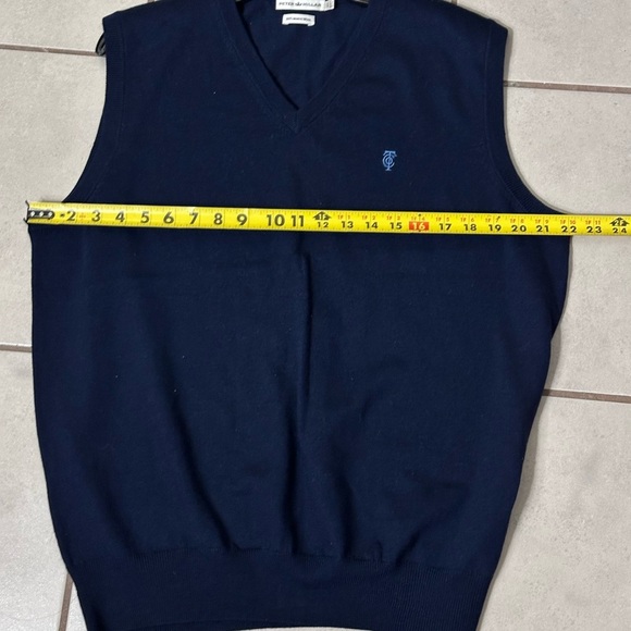 Peter Millar Merino Wool Navy Sweater Vest Men’s Size Large - Picture 6 of 6